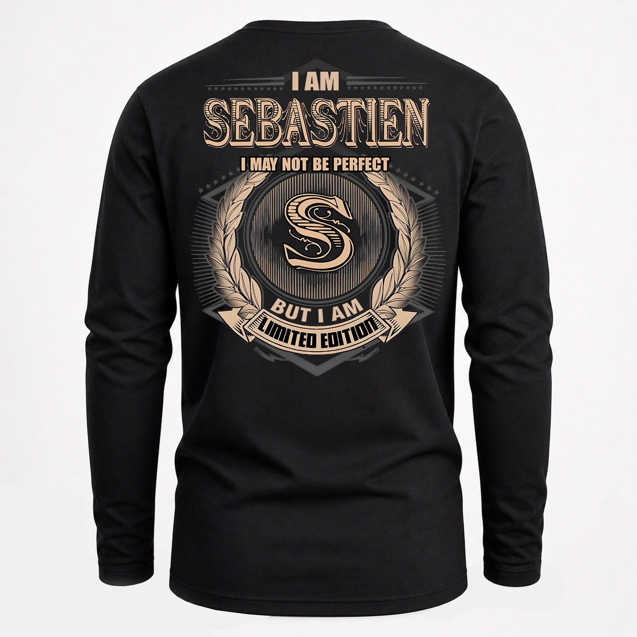 SEBASTIEN PH55-T25-Personalized Name Quote Apparel “I Am NAME May Not Be Perfect But I Am Limited Edition”