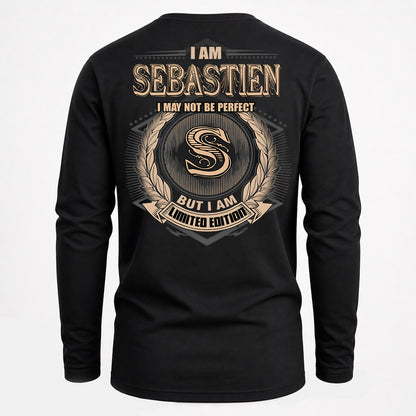 SEBASTIEN PH55-T25-Personalized Name Quote Apparel “I Am NAME May Not Be Perfect But I Am Limited Edition”