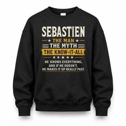 SEBASTIEN TM90-K04-125 - NAME Legendary Know-It-All Personalized Funny Shirt