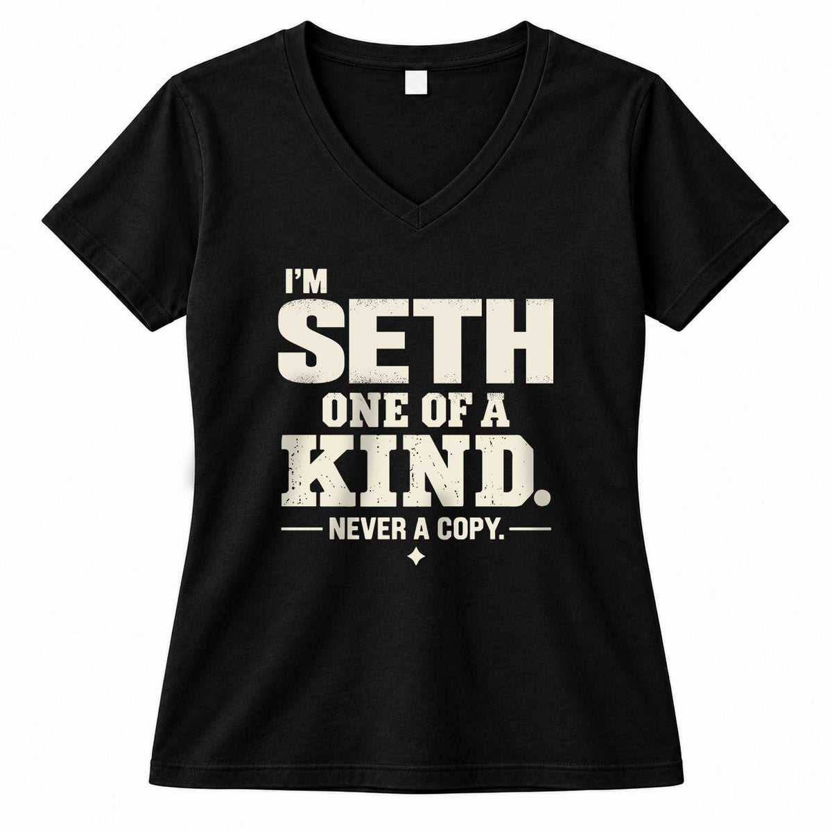 SETH P6-K4-228 Personalized Funny Quote Apparel “I’m NAME – One of a Kind, Never a Copy”