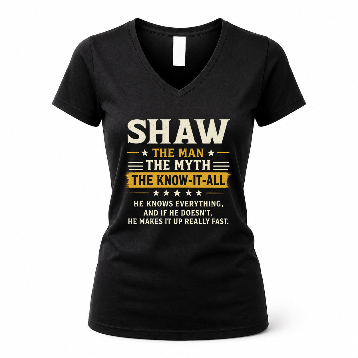 SHAW TM90-K04-125 - NAME Legendary Know-It-All Personalized Funny Shirt