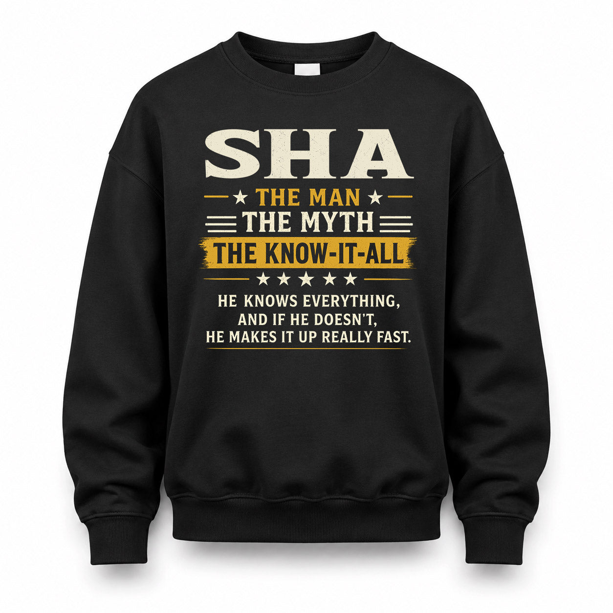 SHA TM90-K04-125 - NAME Legendary Know-It-All Personalized Funny Shirt