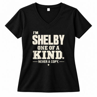 SHELBY P6-K4-228 Personalized Funny Quote Apparel “I’m NAME – One of a Kind, Never a Copy”