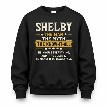 SHELBY TM90-K04-125 - NAME Legendary Know-It-All Personalized Funny Shirt