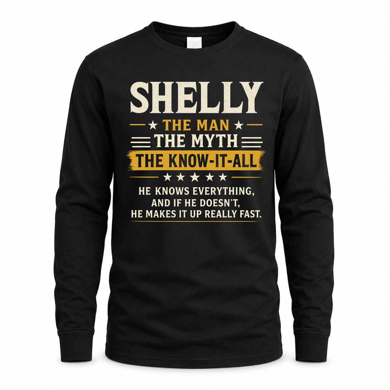 SHELLY TM90-K04-125 - NAME Legendary Know-It-All Personalized Funny Shirt
