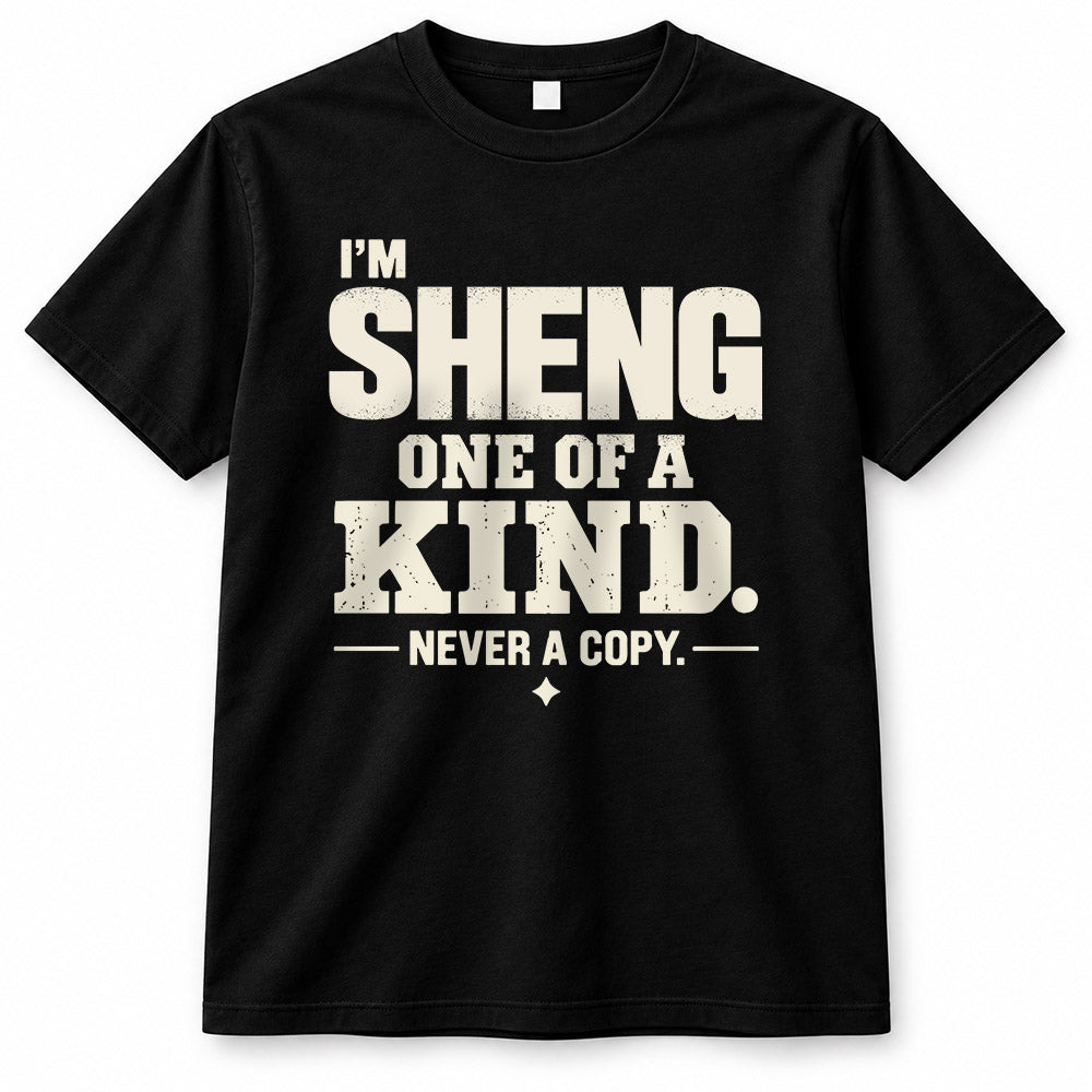 SHENG P6-K4-228 Personalized Funny Quote Apparel “I’m NAME – One of a Kind, Never a Copy”