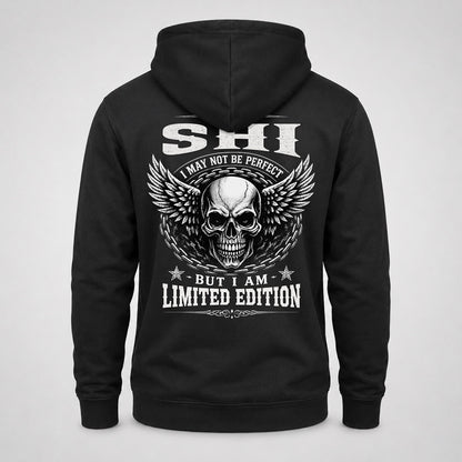 SHI P01-K24-229 – Personalized Skull Graphic Apparel “I Am NAME I May Not Be Perfect But I Am Limited Edition”