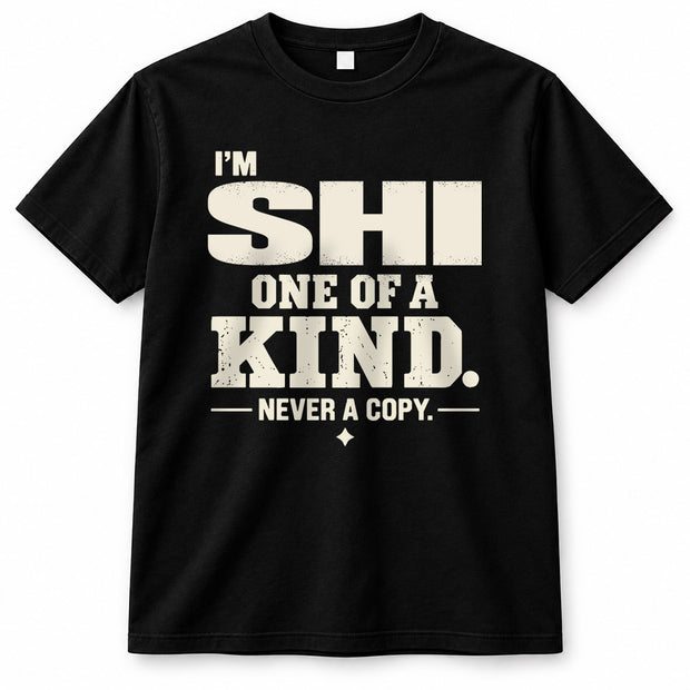 SHI P6-K4-228 Personalized Funny Quote Apparel “I’m NAME – One of a Kind, Never a Copy”