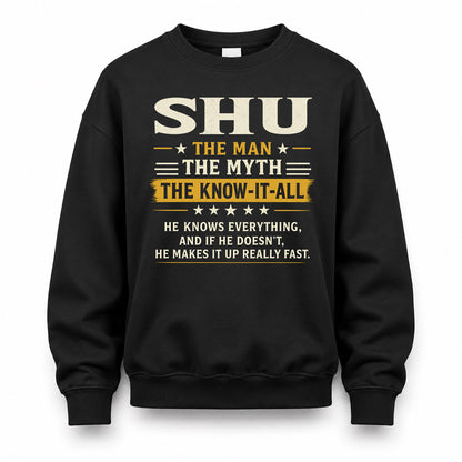 SHU TM90-K04-125 - NAME Legendary Know-It-All Personalized Funny Shirt