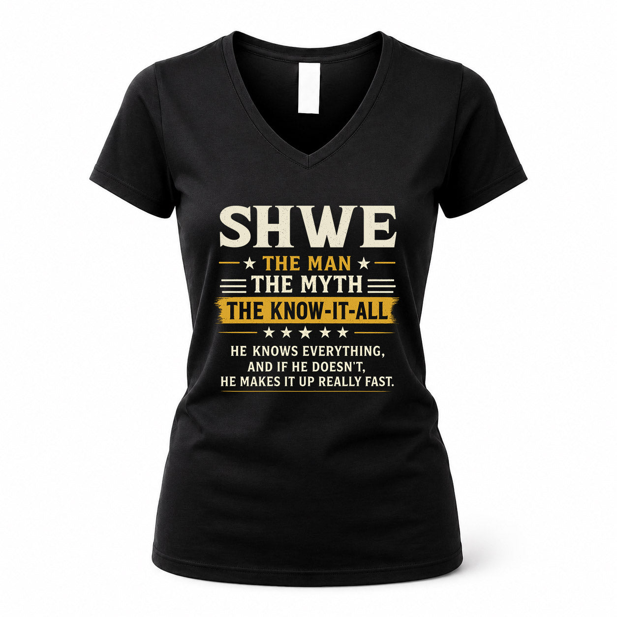 SHWE TM90-K04-125 - NAME Legendary Know-It-All Personalized Funny Shirt