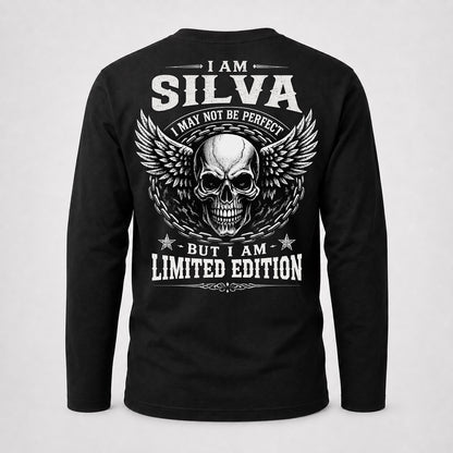 SILVA P01-K24-229 – Personalized Skull Graphic Apparel “I Am NAME I May Not Be Perfect But I Am Limited Edition”