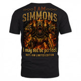 SIMMONS MP88-F2-168–Personalized Bold Quote Apparel “I Am NAME I May Not Be Perfect But I Am Limited Edition