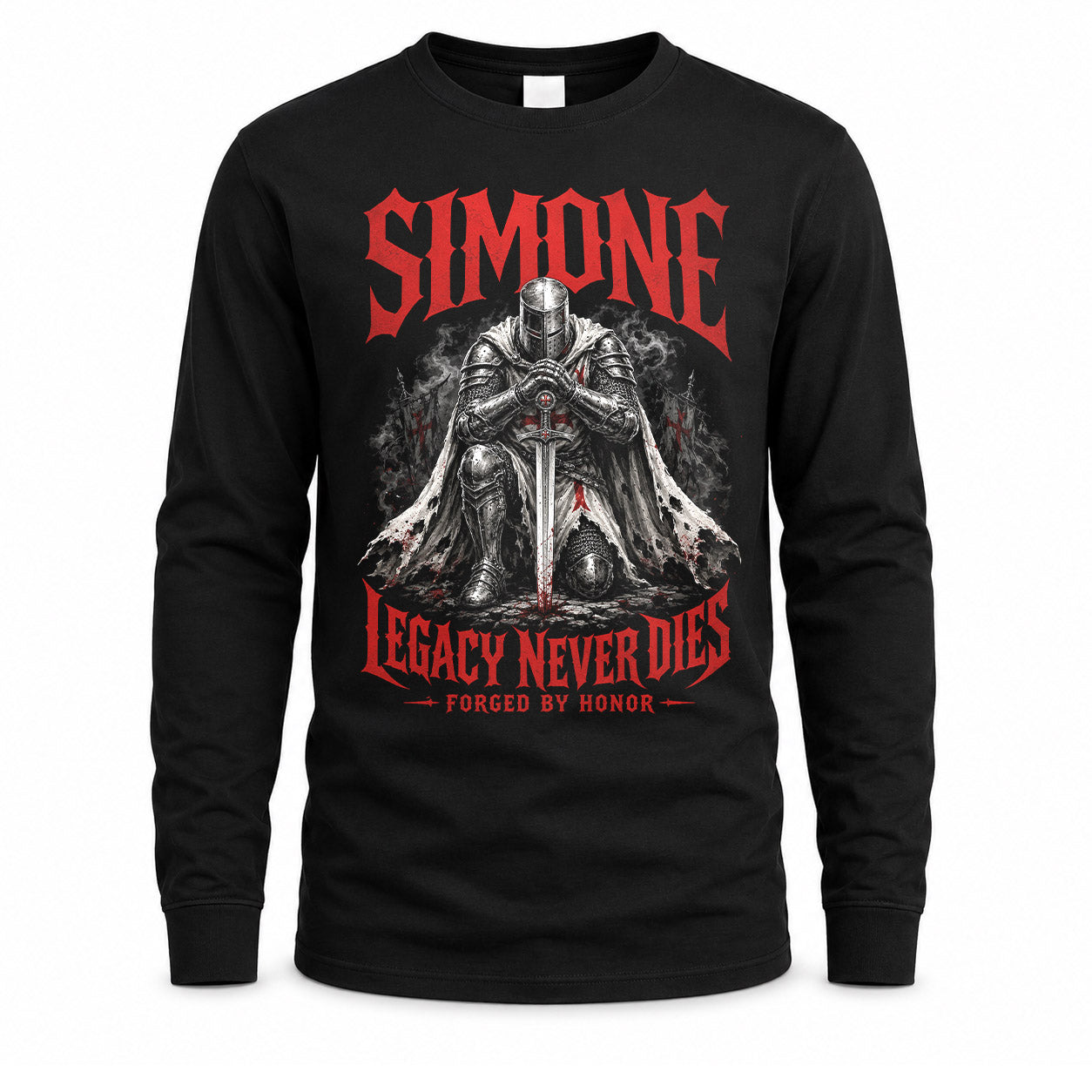 SIMONE HS90-K04-109 - NAME Legacy Never Dies Forged By Honor Personalized Knight