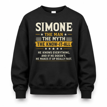 SIMONE TM90-K04-125 - NAME Legendary Know-It-All Personalized Funny Shirt