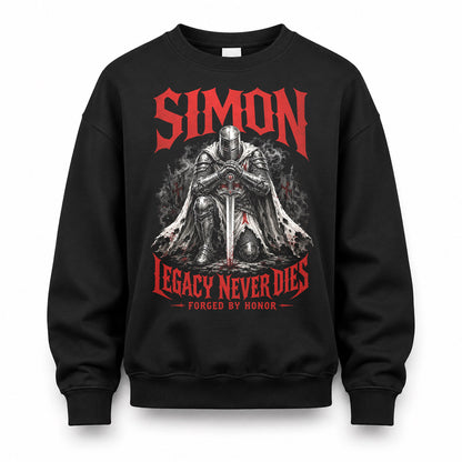 SIMON HS90-K04-109 - NAME Legacy Never Dies Forged By Honor Personalized Knight