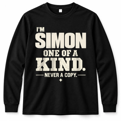 SIMON P6-K4-228 Personalized Funny Quote Apparel “I’m NAME – One of a Kind, Never a Copy”