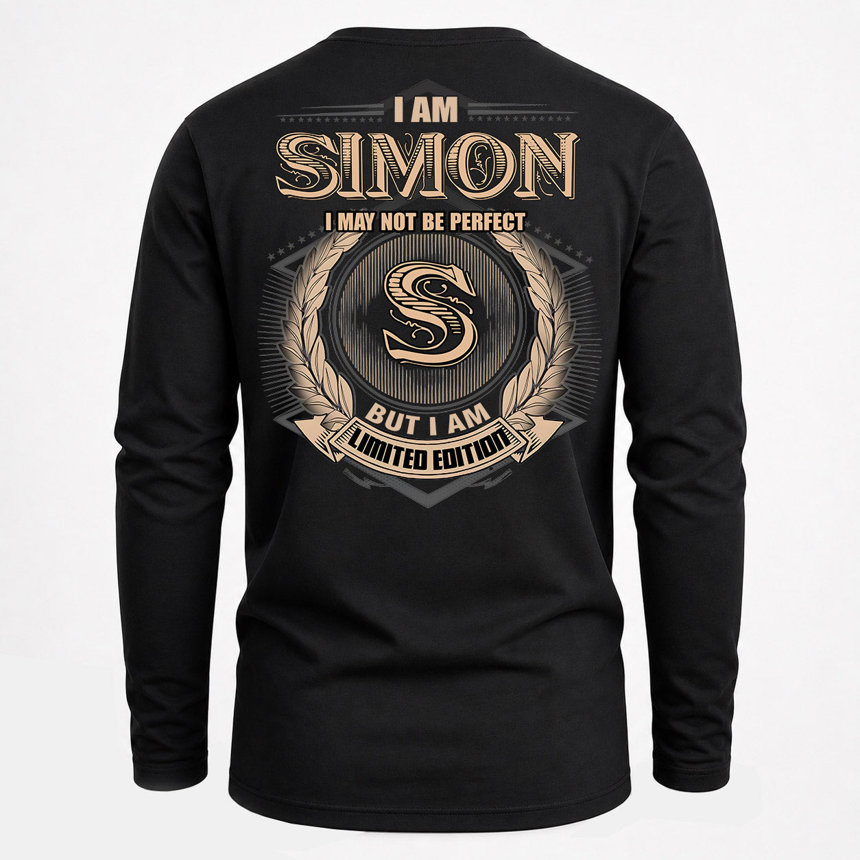 SIMON PH55-T25-Personalized Name Quote Apparel “I Am NAME May Not Be Perfect But I Am Limited Edition”