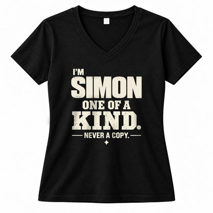 SIMON P6-K4-228 Personalized Funny Quote Apparel “I’m NAME – One of a Kind, Never a Copy”