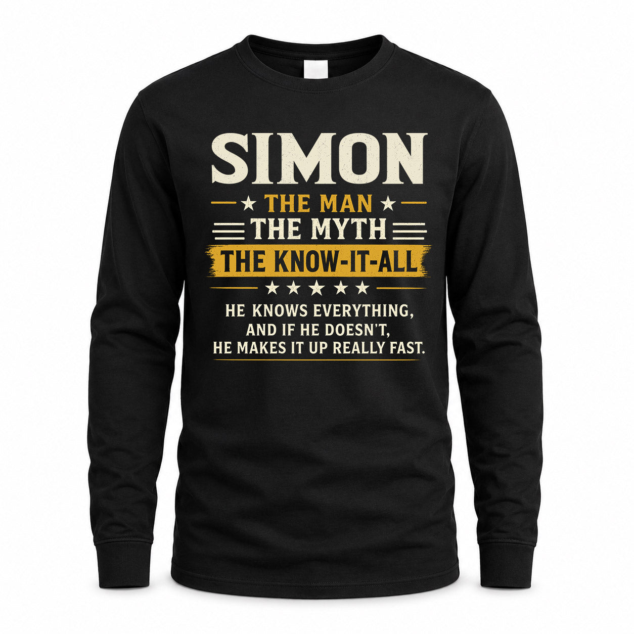 SIMON TM90-K04-125 - NAME Legendary Know-It-All Personalized Funny Shirt