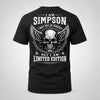 SIMPSON P01-K24-229 – Personalized Skull Graphic Apparel “I Am NAME I May Not Be Perfect But I Am Limited Edition”