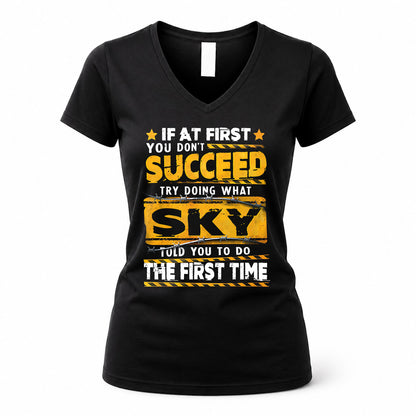 SKY TP22-K11-109 - Personalized Funny Quote Apparel “If At First You Don’t Succeed, Try Doing What WANG Told You To Do The First Time”