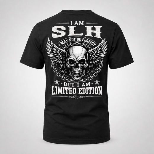SLH P01-K24-229 – Personalized Skull Graphic Apparel “I Am NAME I May Not Be Perfect But I Am Limited Edition”