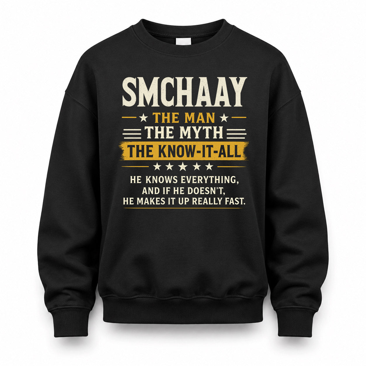 SMCHAAY TM90-K04-125 - NAME Legendary Know-It-All Personalized Funny Shirt