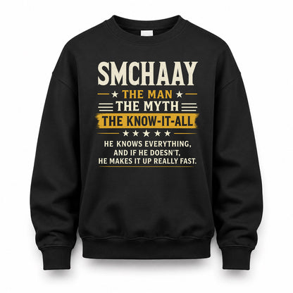 SMCHAAY TM90-K04-125 - NAME Legendary Know-It-All Personalized Funny Shirt