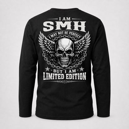 SMH P01-K24-229 – Personalized Skull Graphic Apparel “I Am NAME I May Not Be Perfect But I Am Limited Edition”