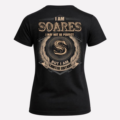 SOARES PH55-T25-Personalized Name Quote Apparel “I Am NAME May Not Be Perfect But I Am Limited Edition”