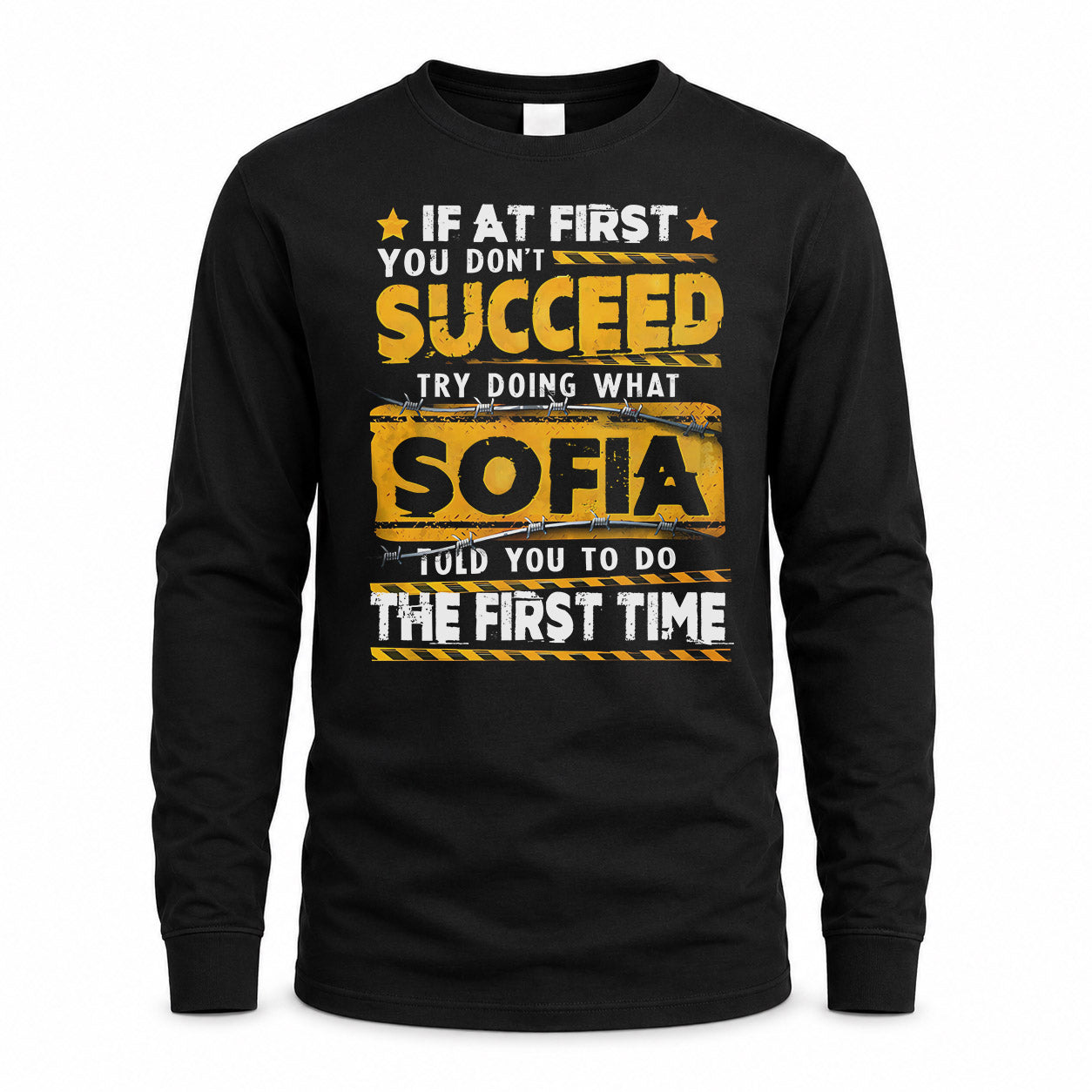 SOFIA TP22-K11-109 - Personalized Funny Quote Apparel “If At First You Don’t Succeed, Try Doing What WANG Told You To Do The First Time”