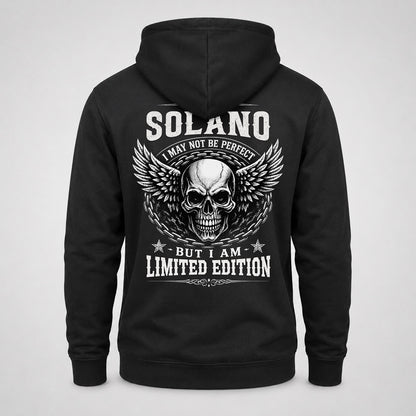 SOLANO P01-K24-229 – Personalized Skull Graphic Apparel “I Am NAME I May Not Be Perfect But I Am Limited Edition”