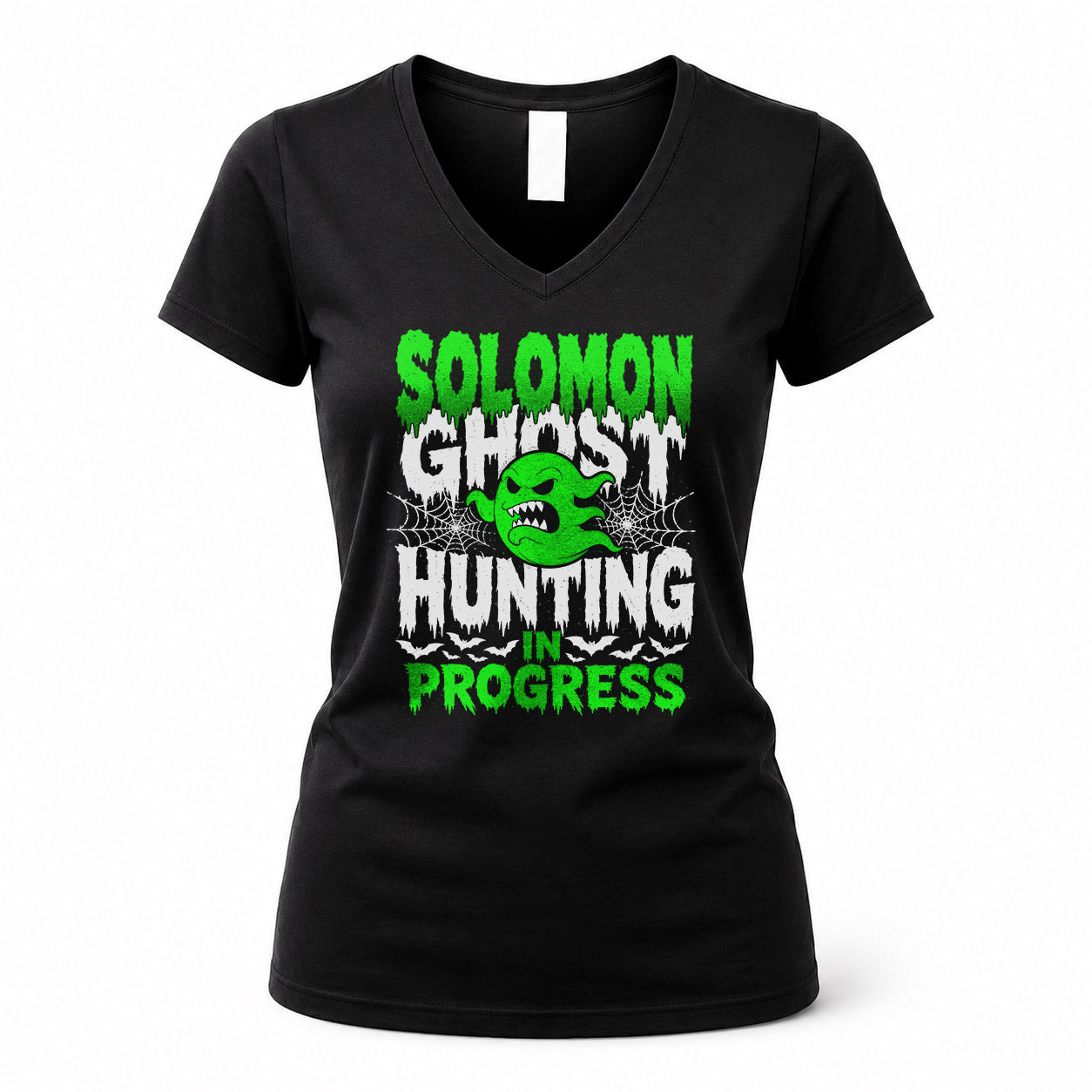 SOLOMON HW22-K06-109 - NAME Ghost Hunting In Progress Personalized Halloween Shirt