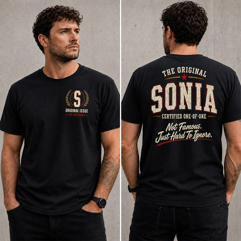 SONIA W68-F2-168 – Personalized Original Issue Apparel “The Original NAME Certified One-of-One"