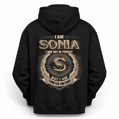 SONIA PH55-T25-Personalized Name Quote Apparel “I Am NAME May Not Be Perfect But I Am Limited Edition”