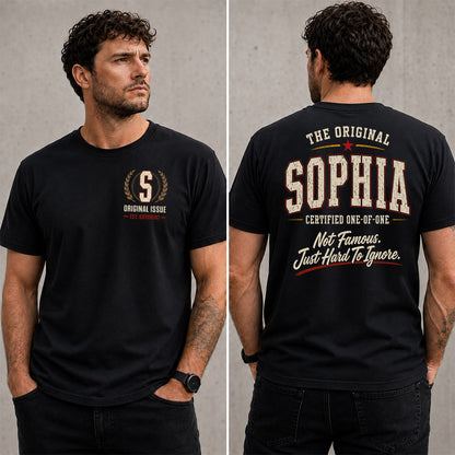 SOPHIA W68-F2-168 – Personalized Original Issue Apparel “The Original NAME Certified One-of-One"