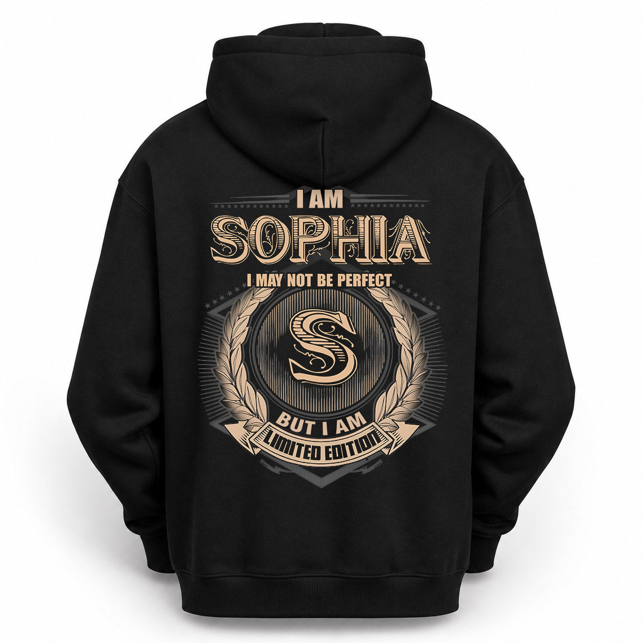 SOPHIA PH55-T25-Personalized Name Quote Apparel “I Am NAME May Not Be Perfect But I Am Limited Edition”