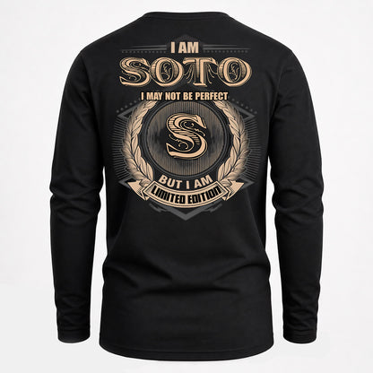 SOTO PH55-T25-Personalized Name Quote Apparel “I Am NAME May Not Be Perfect But I Am Limited Edition”