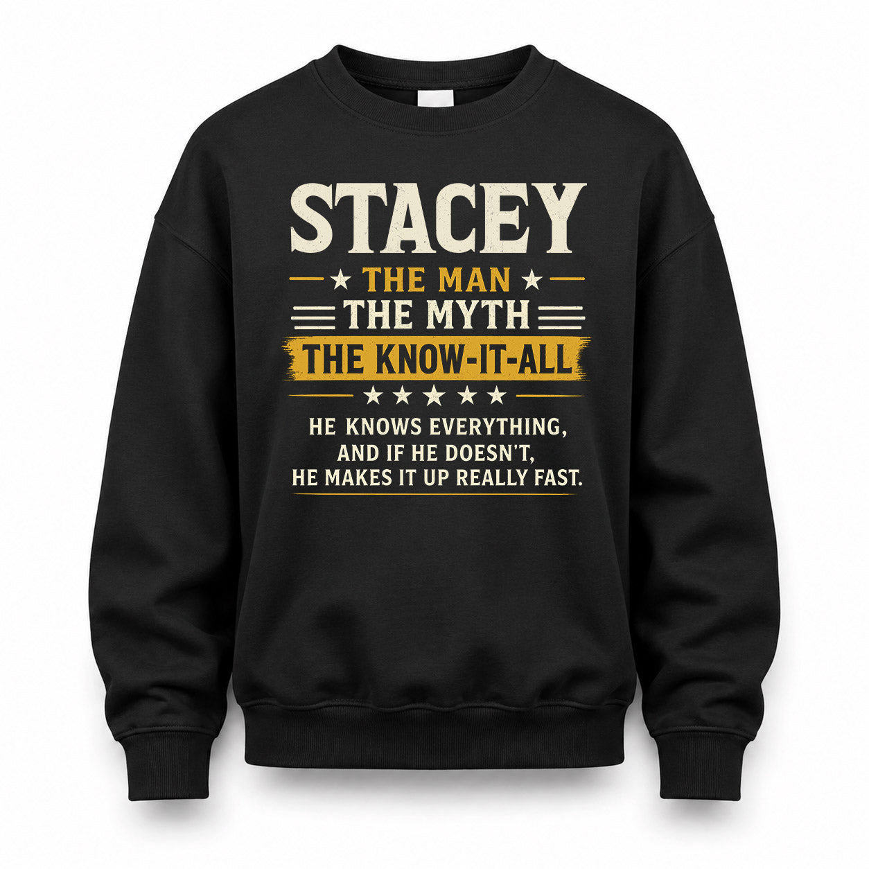 STACEY TM90-K04-125 - NAME Legendary Know-It-All Personalized Funny Shirt