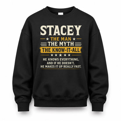 STACEY TM90-K04-125 - NAME Legendary Know-It-All Personalized Funny Shirt