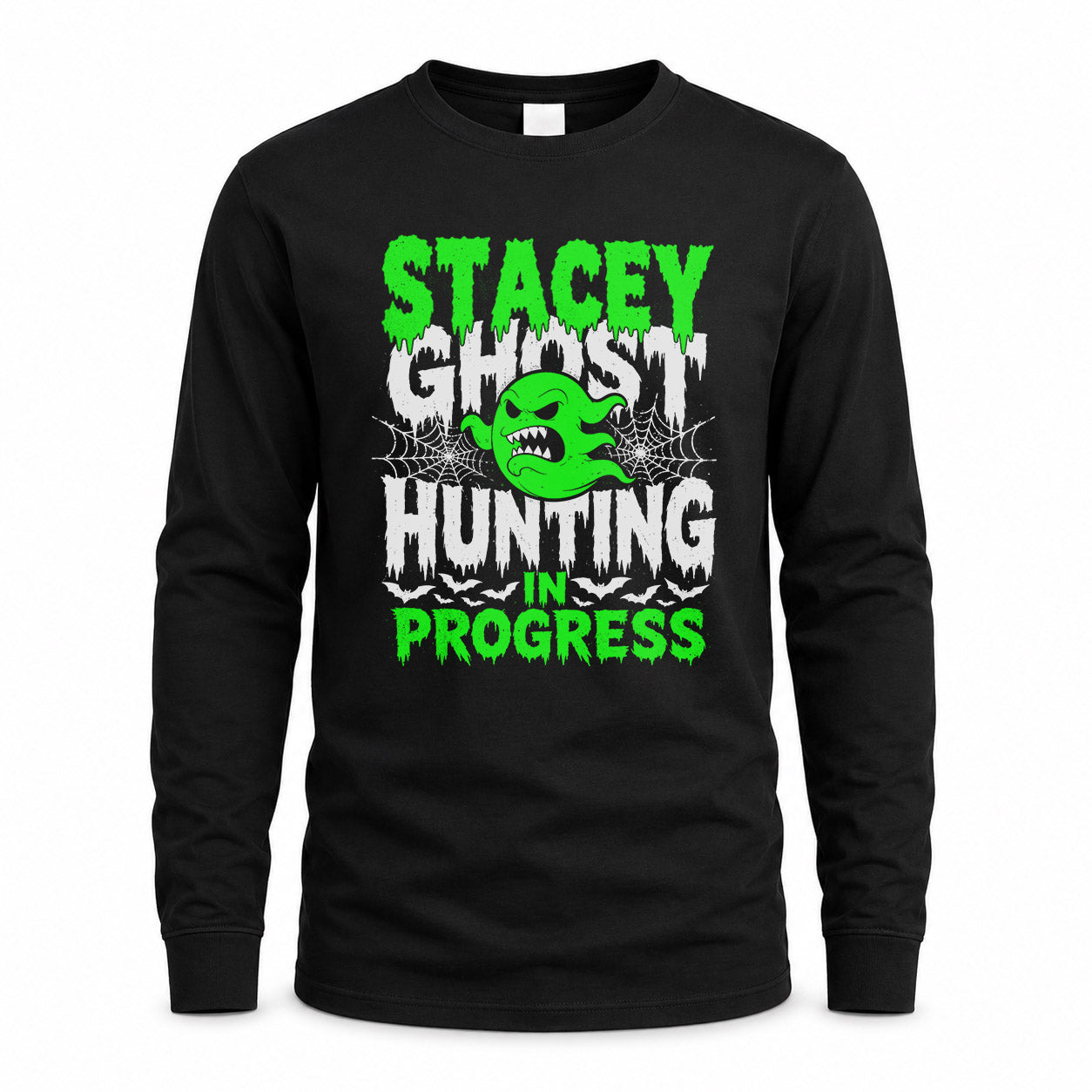 STACEY HW22-K06-109 - NAME Ghost Hunting In Progress Personalized Halloween Shirt