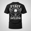 STACY P01-K24-229 – Personalized Skull Graphic Apparel “I Am NAME I May Not Be Perfect But I Am Limited Edition”