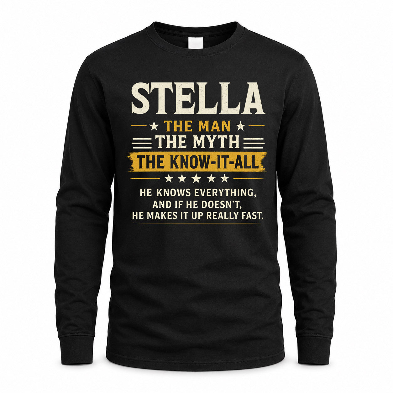 STELLA TM90-K04-125 - NAME Legendary Know-It-All Personalized Funny Shirt