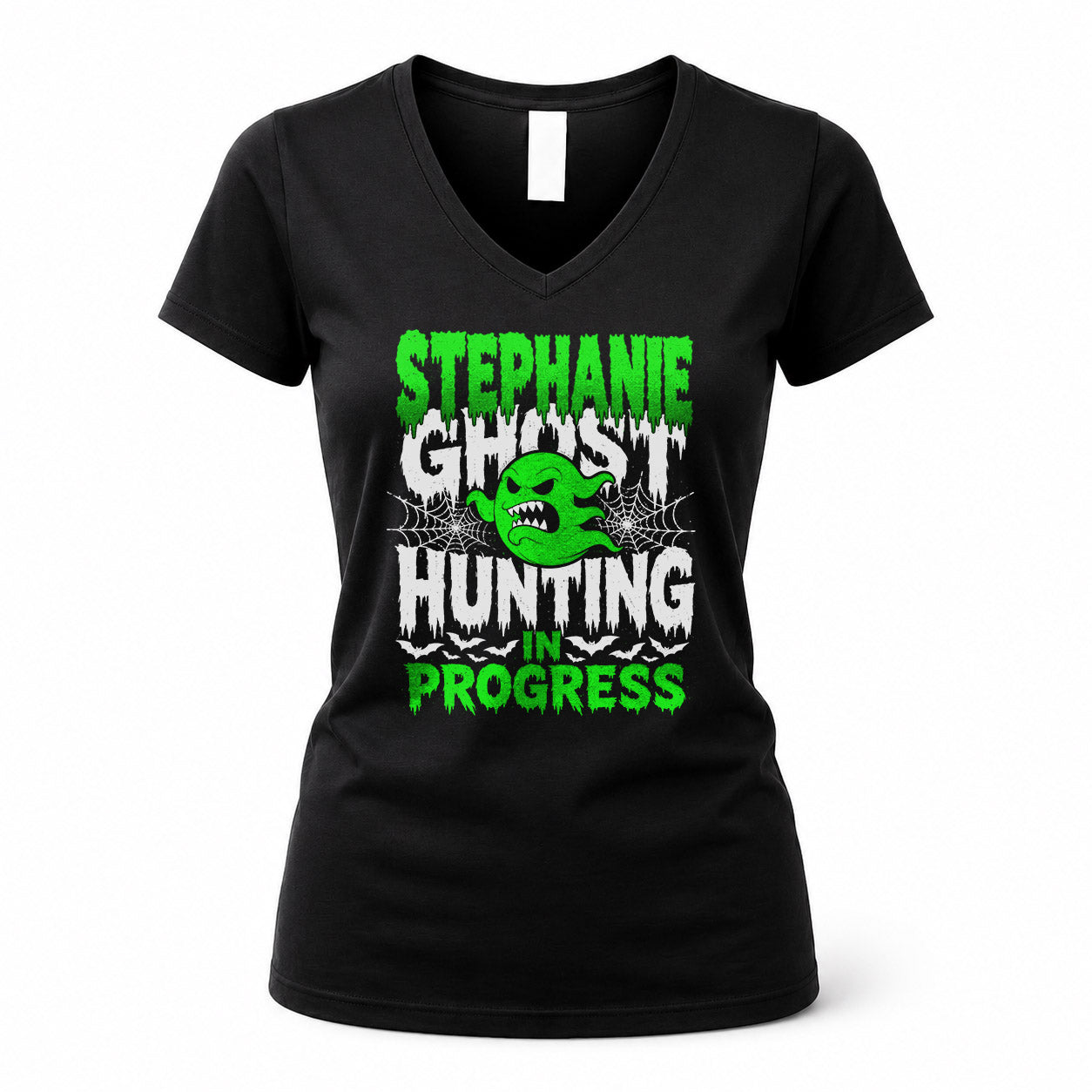 STEPHANIE HW22-K06-109 - NAME Ghost Hunting In Progress Personalized Halloween Shirt