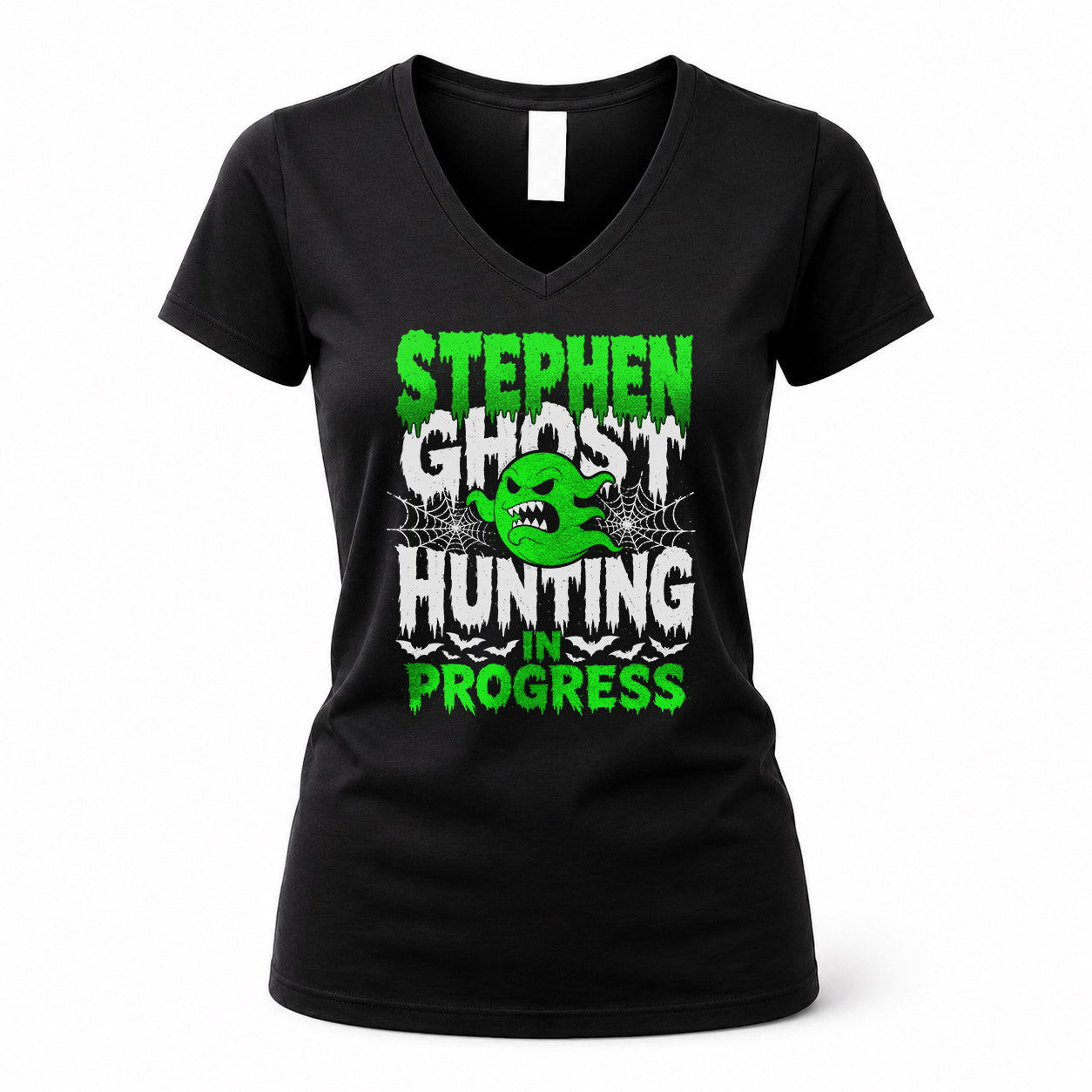 STEPHEN HW22-K06-109 - NAME Ghost Hunting In Progress Personalized Halloween Shirt