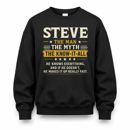 STEVE TM90-K04-125 - NAME Legendary Know-It-All Personalized Funny Shirt