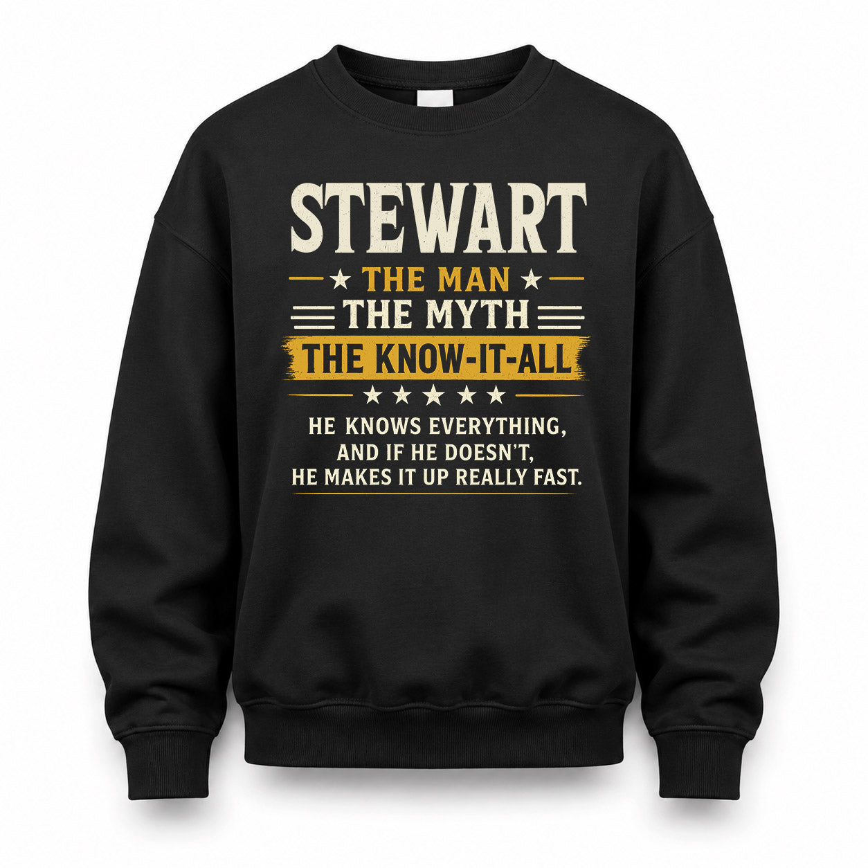 STEWART TM90-K04-125 - NAME Legendary Know-It-All Personalized Funny Shirt