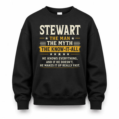 STEWART TM90-K04-125 - NAME Legendary Know-It-All Personalized Funny Shirt