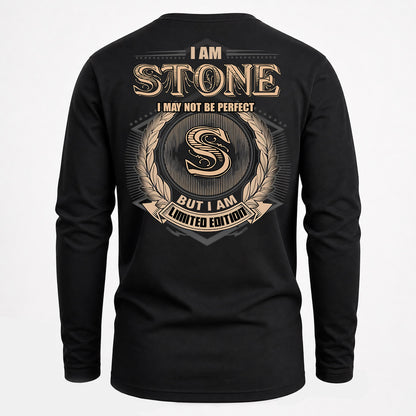 STONE PH55-T25-Personalized Name Quote Apparel “I Am NAME May Not Be Perfect But I Am Limited Edition”