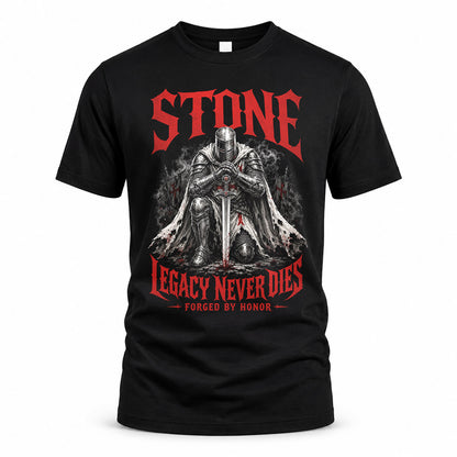 STONE HS90-K04-109 - NAME Legacy Never Dies Forged By Honor Personalized Knight
